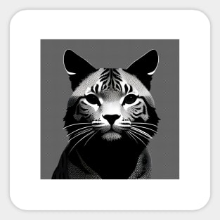 Monochrome cat portrait Sticker